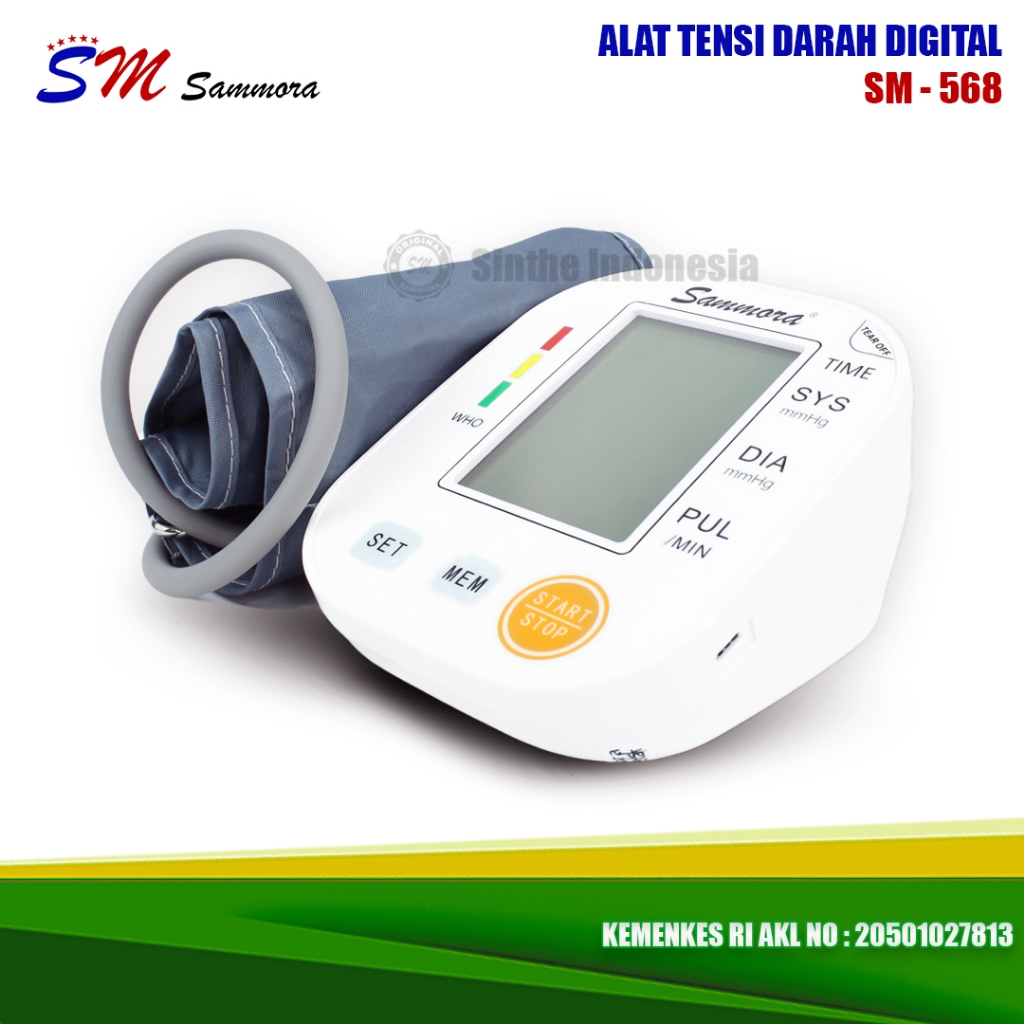 Alat Cek Tensi Darah Digital Otomatis Tensimeter Alat Tensi Darah Digital Sammora SM-568 (Bahasa)