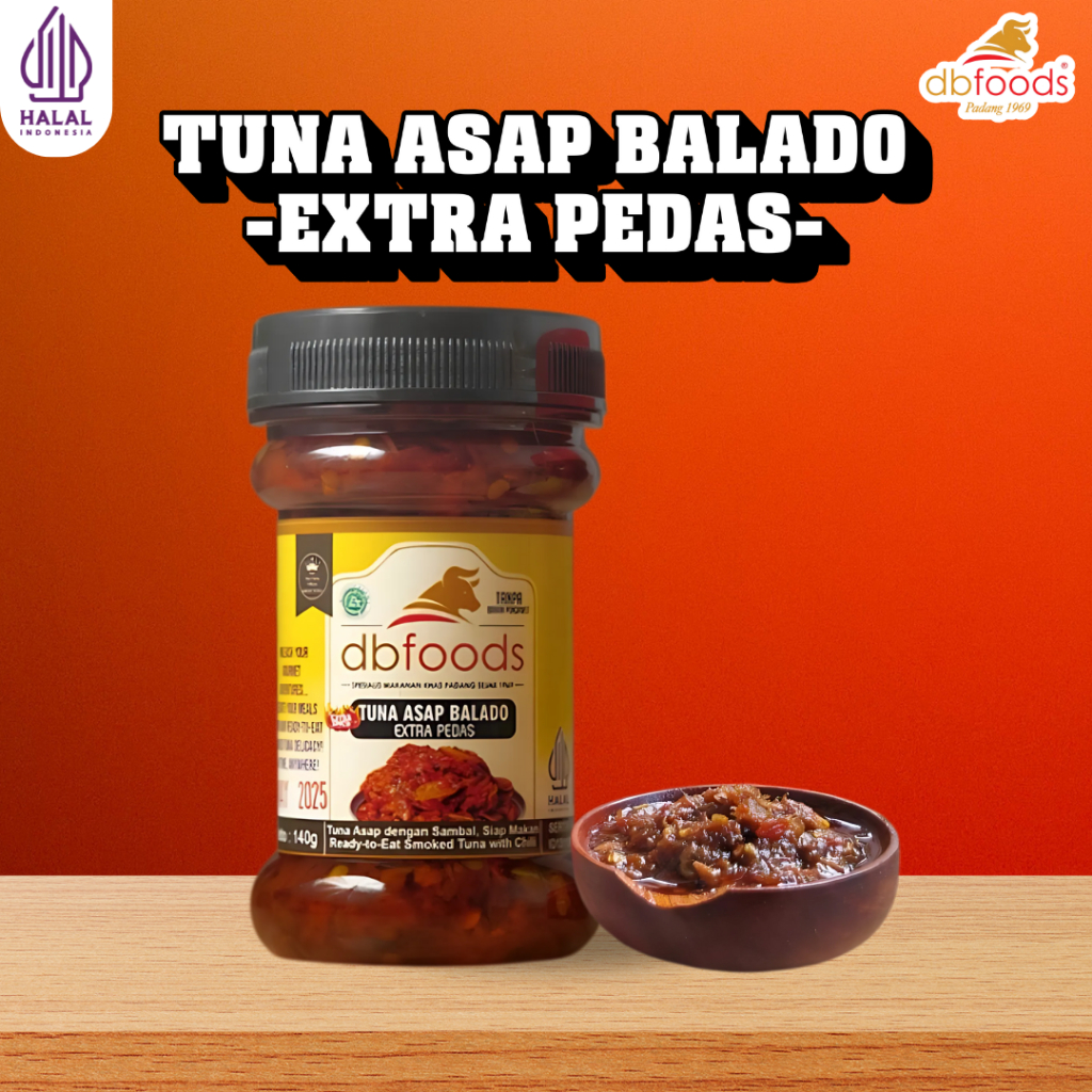 

DBFOODS Tuna Asap Pedas Botol Siap Makan Praktis Asli Padang