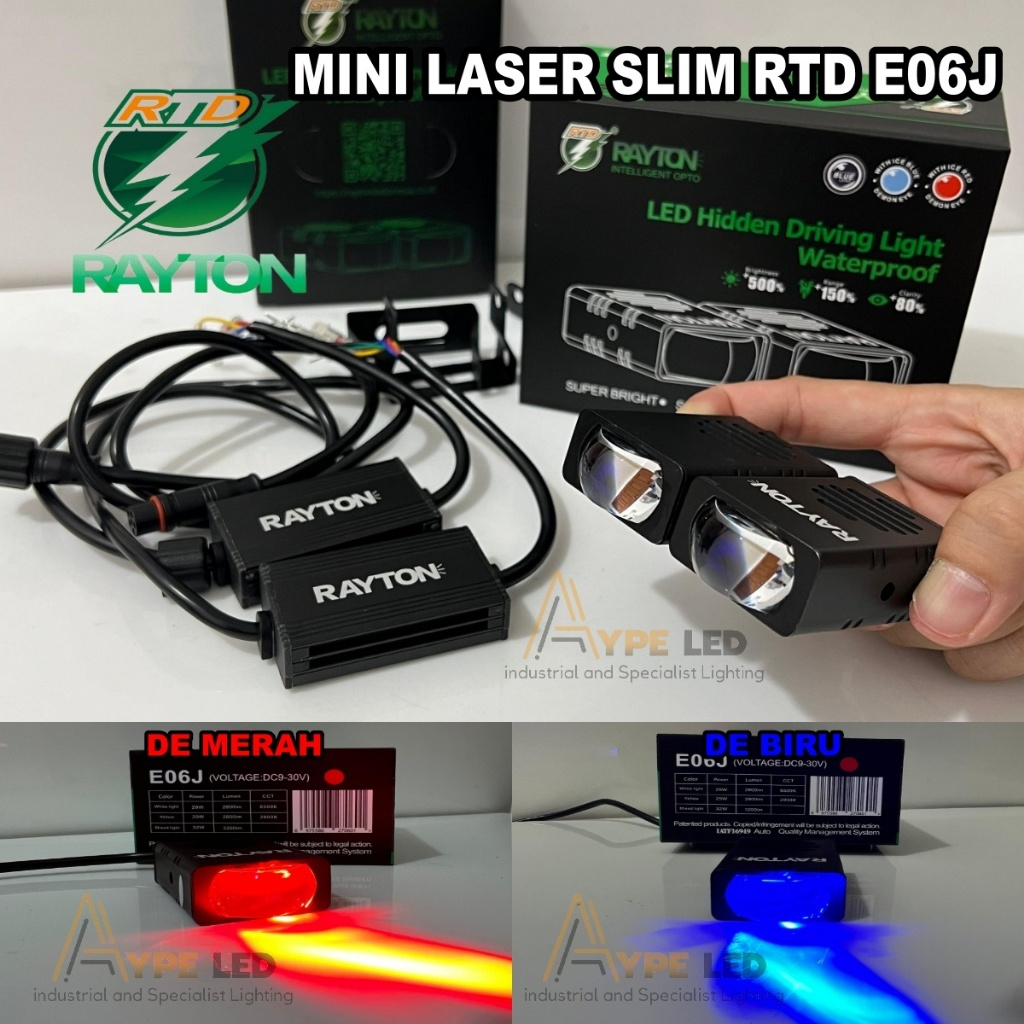 ORIGINAL RTD RAYTON MINI LASER SLIM GEPENG E06J PLUS KIPAS PENDINGIN DEVIL EYES BLUELENS WATERPROOF