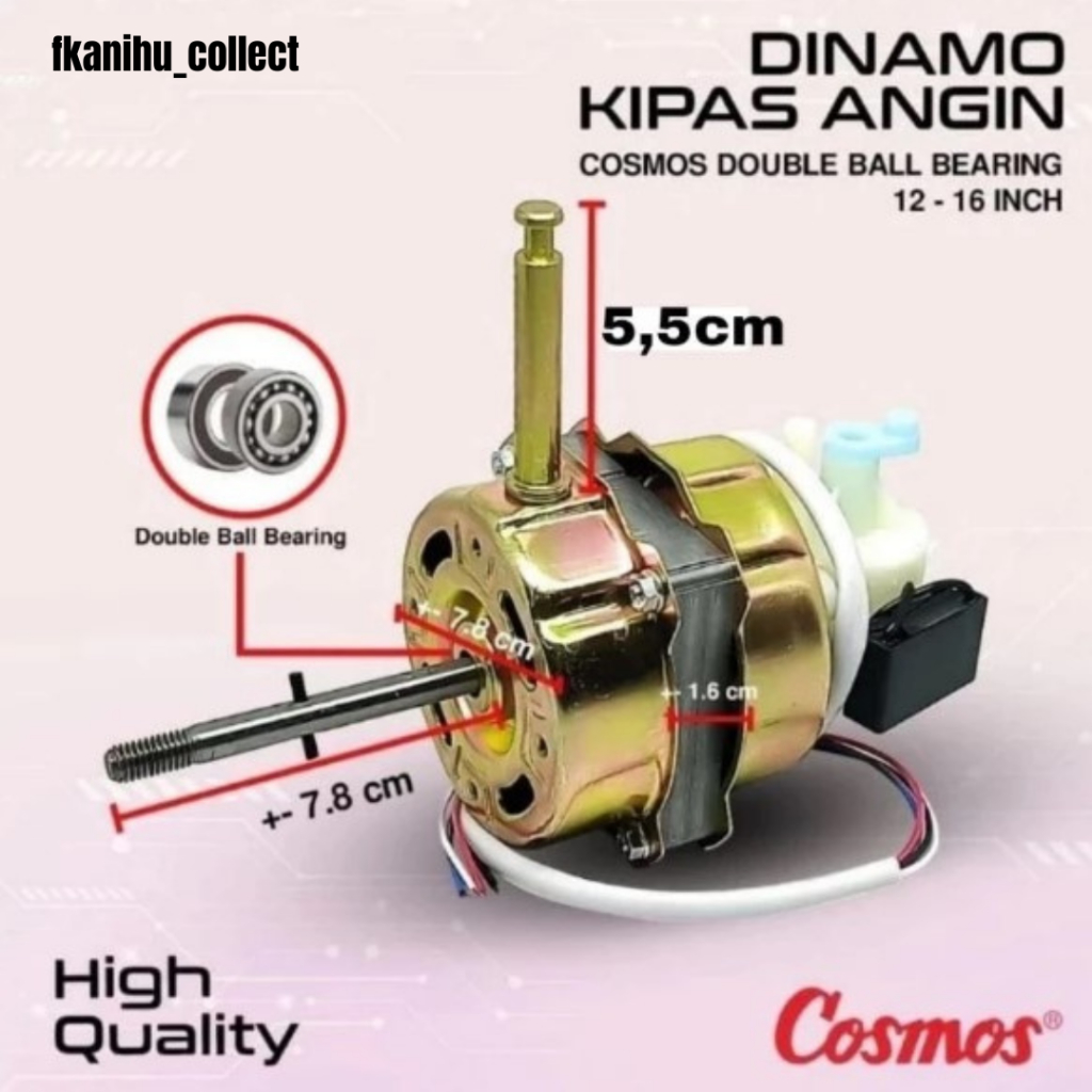DINAMO KIPAS ANGIN COSMOS DOUBLE BEARING - Dinamo Kipas Angin Cosmos  12-16 inch