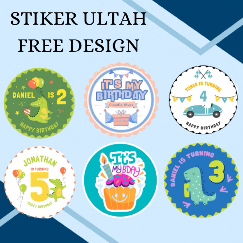 

[1 PACK] - Cetak Stiker Ulang Tahun Anak Bulat Label Custom | Print Sticker Custom Happy Birthday | Birthday Sticker | Stiker Ultah