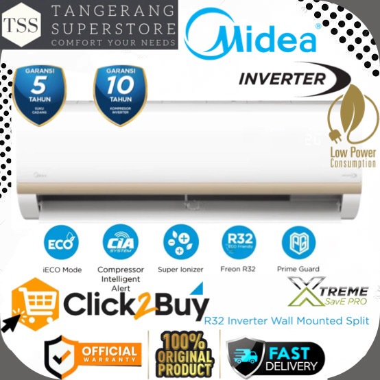MIDEA AC MSIAF09CRDN2X MSIAF09 09CRDN2X 1 PK INVERTER SUPER LOW WATT MIDEA AC 1PK INVERTER LOW WATT