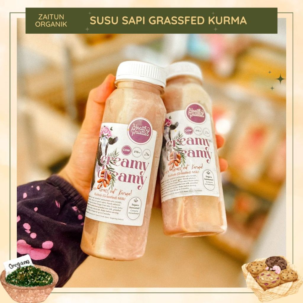 

Susu grassfed kurma | Susu sapi grassfed kurma | Ruthob grassfed milk | 215 ml | Cow milk | Healty pallete | Raw cow milk | Creamy dreamy |