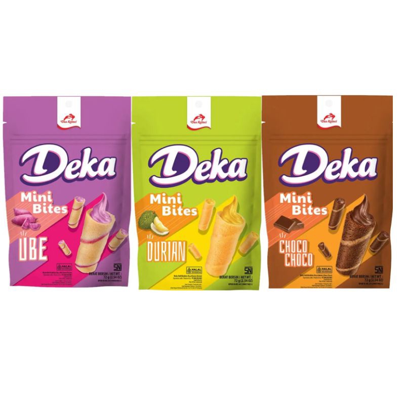 

DEKA Mini Wafer Roll Bites 72g Durian Ube Cokelat