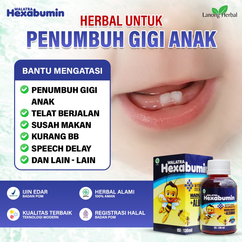 Obat Penumbuh Gigi Anak Vitamin Penumbuh Gigi Suplemen Penumbuh Gigi Anak Cepat Walatra Hexabumin