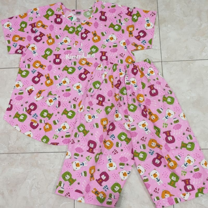 Baju Tidur Merlin Bahan Katun Setelan 2 Ukuran : BD XXL Dewasa Jumbo Celana 3/4 Babydoll + HP Dewasa