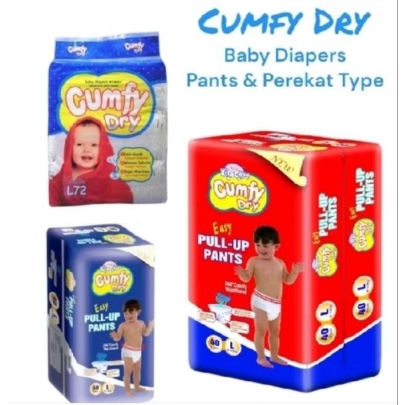 Cumfy Baby Dry Diapers Pants & Perekat Ball & Renceng