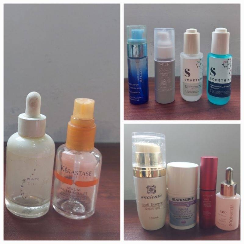 BOTOL WADAH BEKAS SKINCARE PIPET KACA PUMP ETUDE SOMETHINC KERASTASE SHU UEMURA BLACKMORES UNTUK KEB
