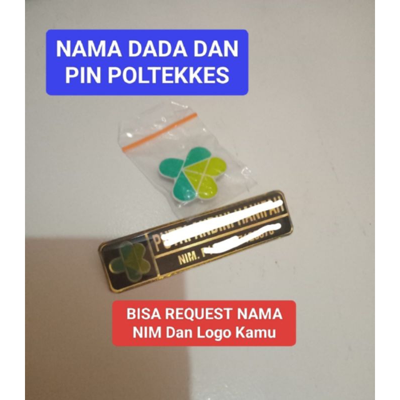 

Poltekes Nama dada dan pin setelan name tag dan pin Poltekes custom request desain SATUAN