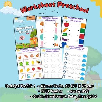 

WORKSHEET ANAK, LEMBAR KERJA ANAK, BUKU AKTIVITAS PERTAMAKU, WORKSHEET ANAK 40Halaman