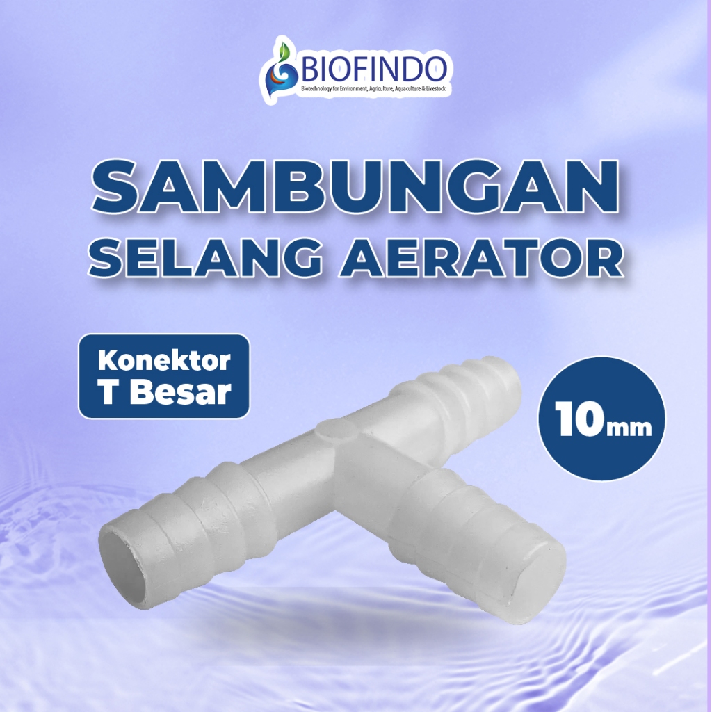 Sambungan aerator/Konektor selang aerator uniring Bentuk T/Tee 10 mm