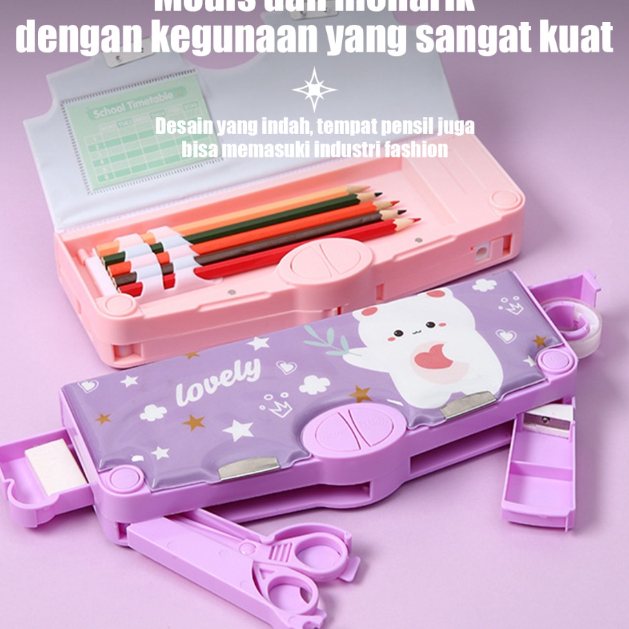 

PRODUCT HOT MATOUGUI Kartun Beruang Pensil Case Tempat Pensil Multifungsi Motif Unicorn Dinosaurus Astronot Untuk Anak