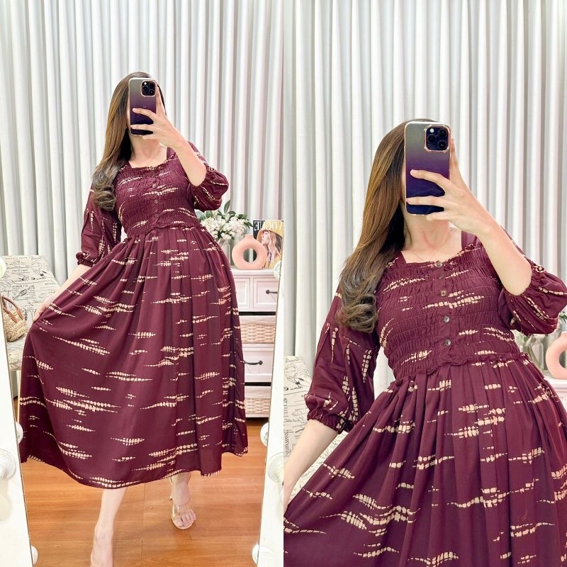 Dress Smoke| Dress Smoke busui| Longtunik rayon