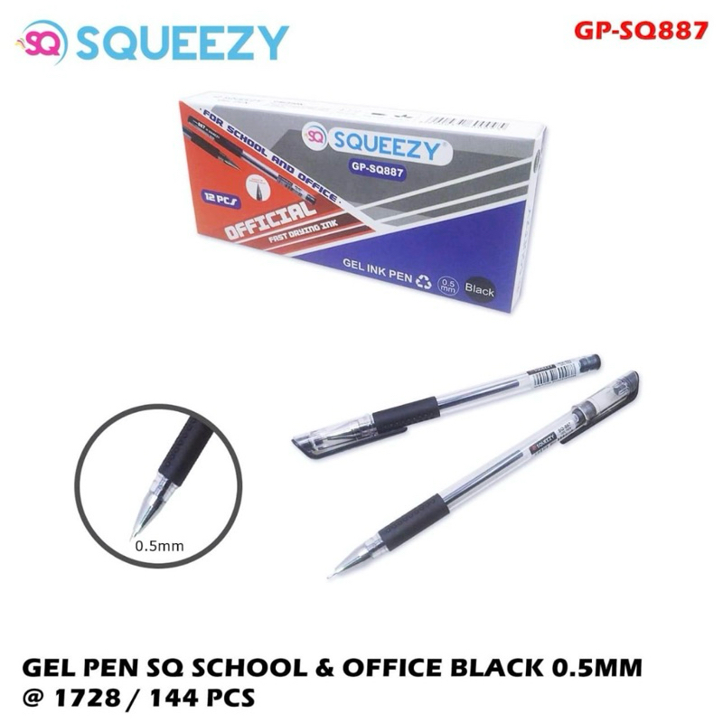 

(12pcs) Pulpen Gel Murah GP-SQ887 (mirip merek Joyko JK-100)