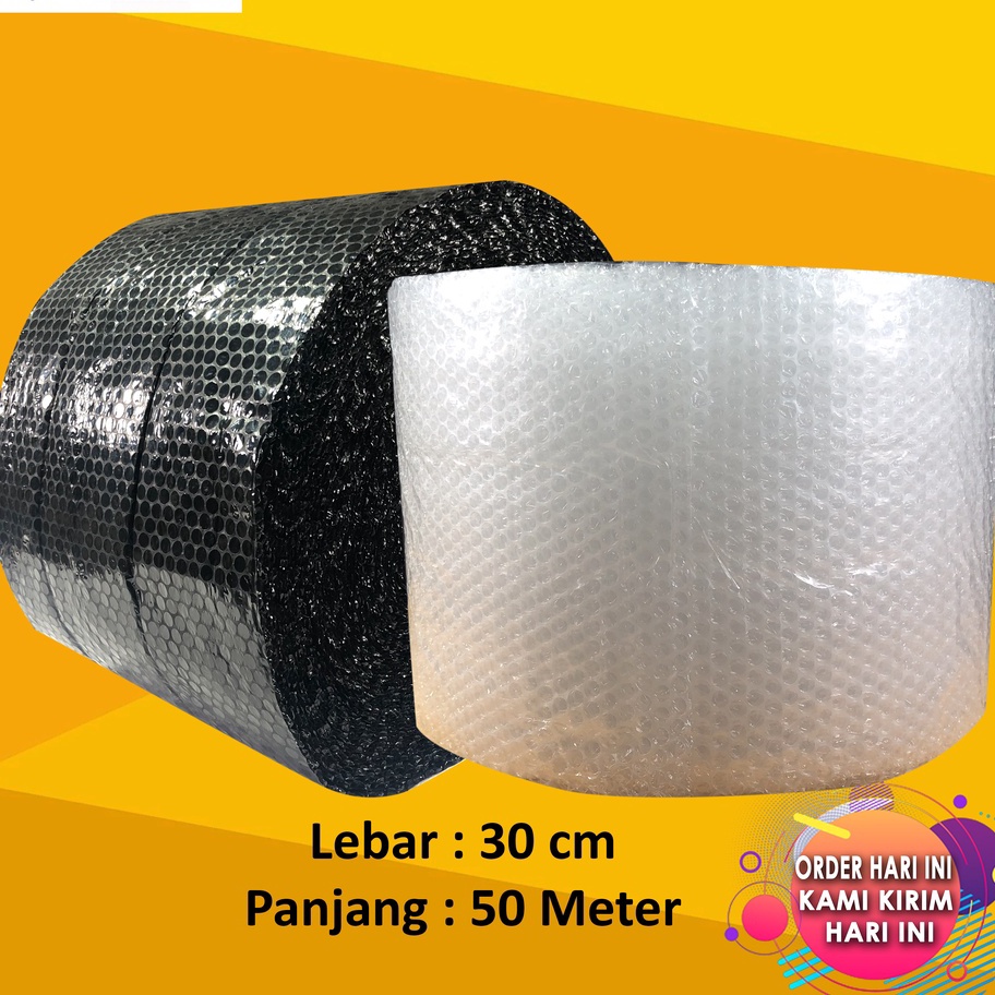 

Premium BUBBLE WRAP 5 METER X 3CM TEBAL HITAM PUTIH