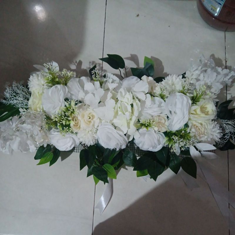 bunga dekor artificial 60 cm.ujung ke ujung .bs uttk.lamaran ,ultah dll ..sdh ada kawat dibawah yg  
