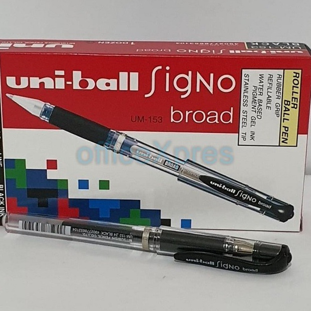 

RAIH DISKON Pulpen Gel UniBall Signo Broad UM153 Pen UniBall pigment ink 1mm Ballpoint Signo Broad