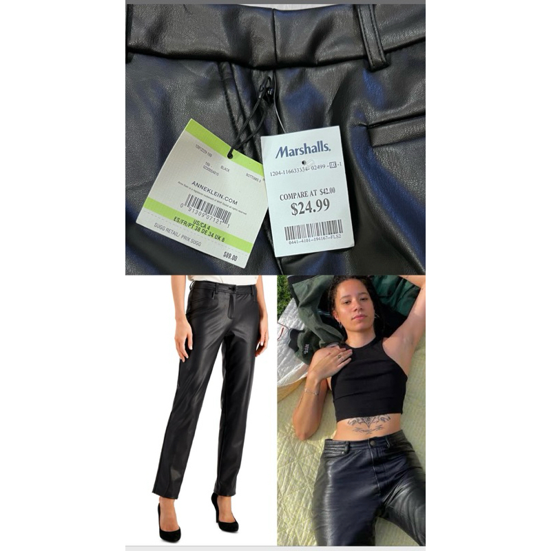 CELANA KULIT ANNE KLEIN FAUX - LEATHER PANTS
