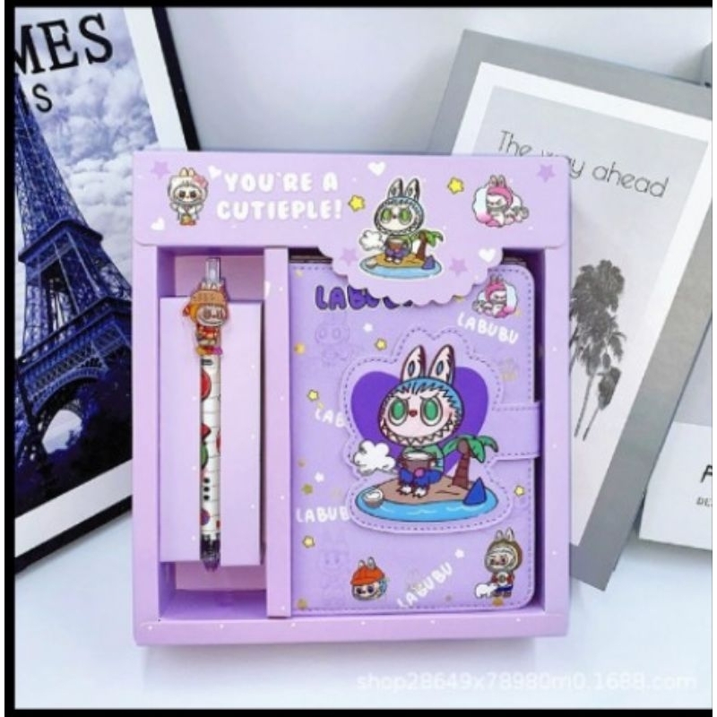

Buku diary box Labubu Cute labubu Book notebook diary viral trendy popmart alat tulis stationary kantor