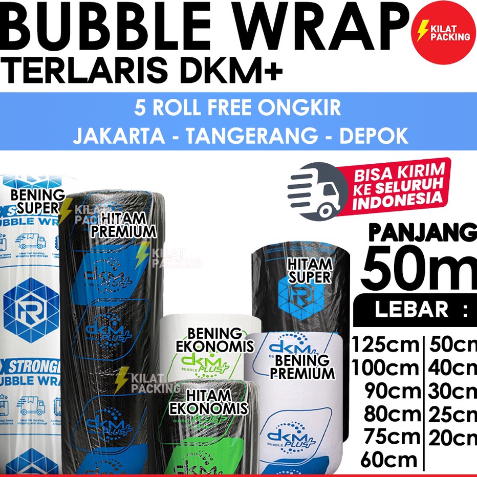 

Terbatas Bubble Wrap DKM Plus Premium Quality Plastik Bubble Wrap Packing OnShop Per Roll