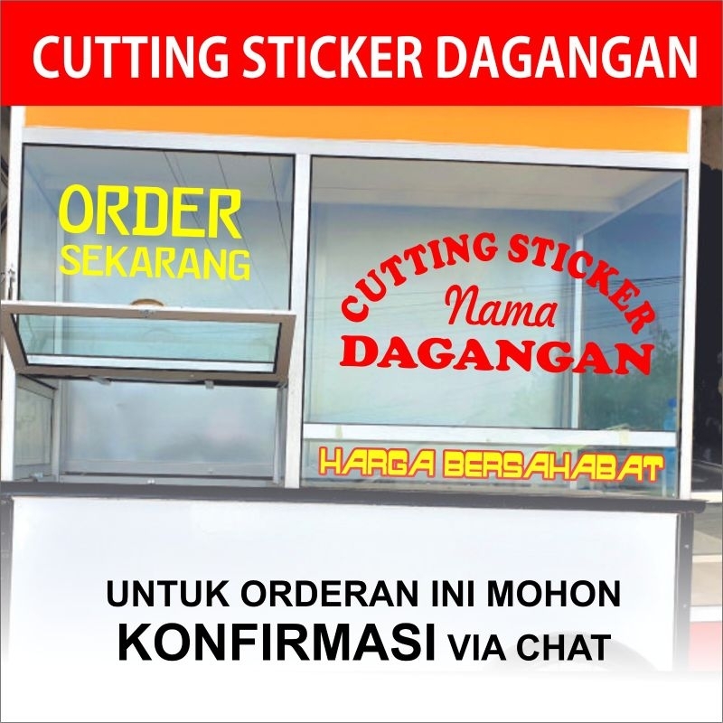 

Cutting sticker dagangan stiker gerobak kaca etalase skotlet nama jualan