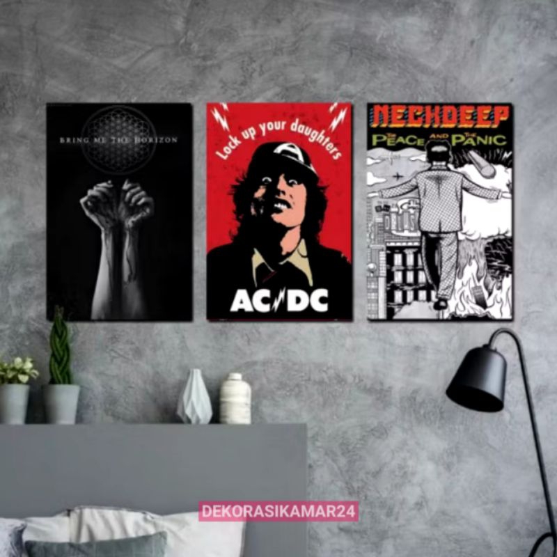 Poster dinding band vintage - Hiasan kamar cowok Pajangan Dekorasi
