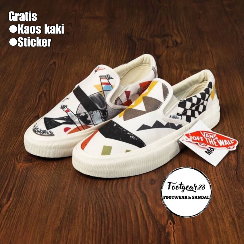 SEPATU VANS SLIP ON PRIA WANITA X MOMA VANS PRIA WANITA VANS SLIP ON SEPATU VANS MOTIF TERLARIS
