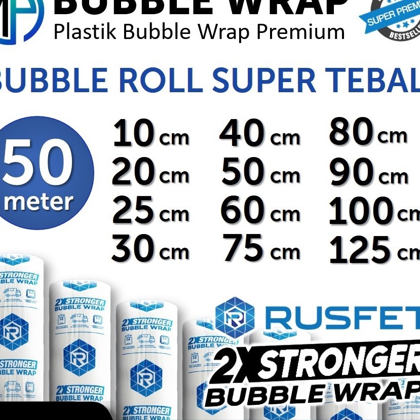 

KP8 Plastik Gelembung Bubble Wrap Rusfet Bening Roll Premium 5 meter Plastik Bubble Packing