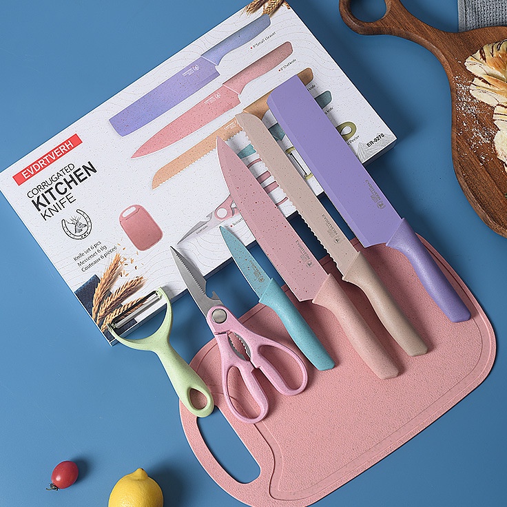 Importir  Pisau Stainlestell Pisau Dapur Set 6 In 1 Pisau Termurah Pisau Terbaik HighEnd Kotak Pisau