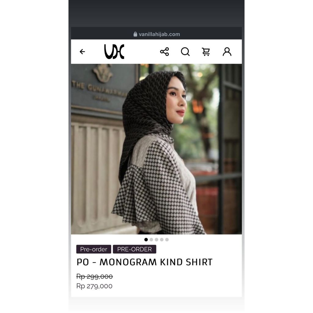 Monogram Kind Shirt -Blouse - Vanilla Hijab - NEW