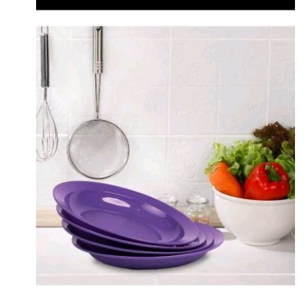 Large deep plate ungu | Piring Tupperware | Alat makan