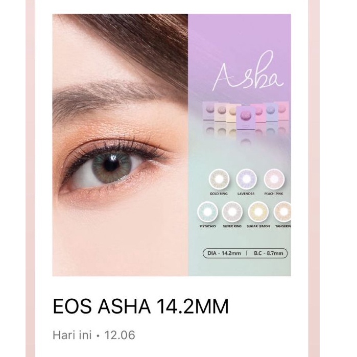 Diskon 5 SOFTLENS SALE EOS ASHA Dia 142 mm A99