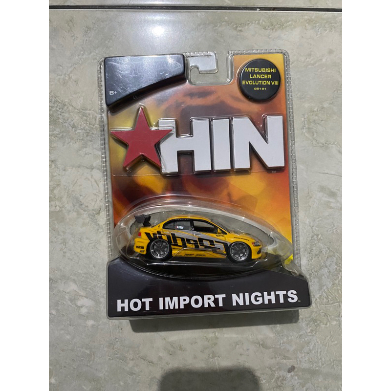HOTWHEELS HOT IMPORT NIGHTS MITSUBISHI LANCER EVO VIII YELLOW KUNING VHTF