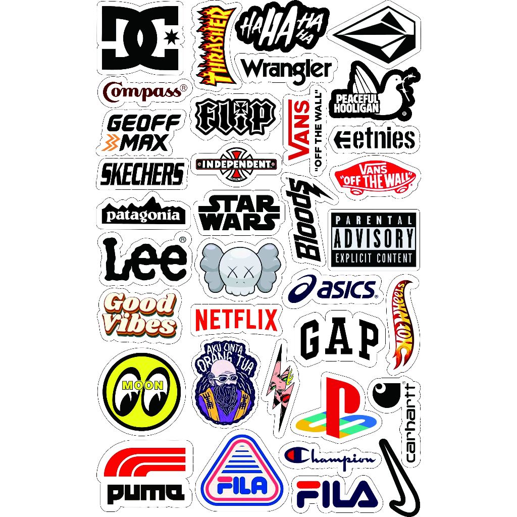 

SETIKER 35 PCS STICKER LOGO BRAND AESTHETIC ANTI AIR UNTUK LAPTOP CASE TUMBLER KOPER HP HELM DAN MOTOR