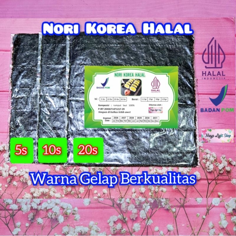 

Sushi Nori Halal isi 5 10 20 lembar nori sushi rumput laut kulit sushi kimbap gimbap bento termurah sale