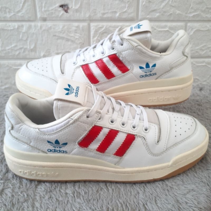 Sepatu Dewasa Adidas Forum 84 Low White Red Stripe
