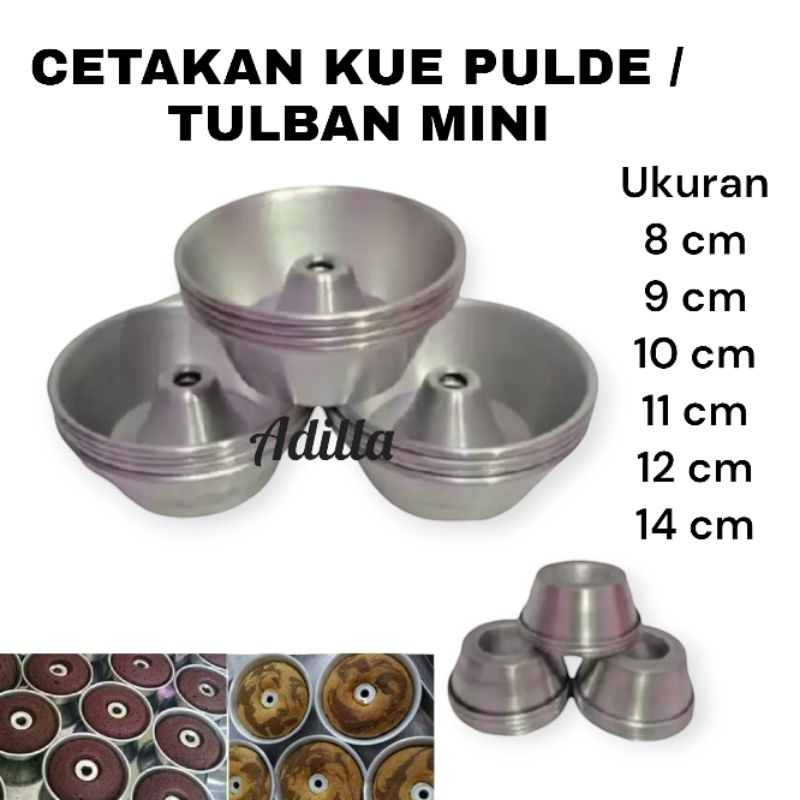 Loyang bolu PULDE TULBAN mini / cetakan loyang bolu jadul mini alumunium press isi 12 pcs