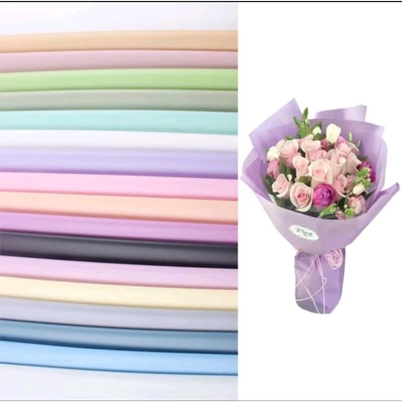 

20 Lembar Kertas Cellophane Polos Kertas Buket Flower Wrapping Paper