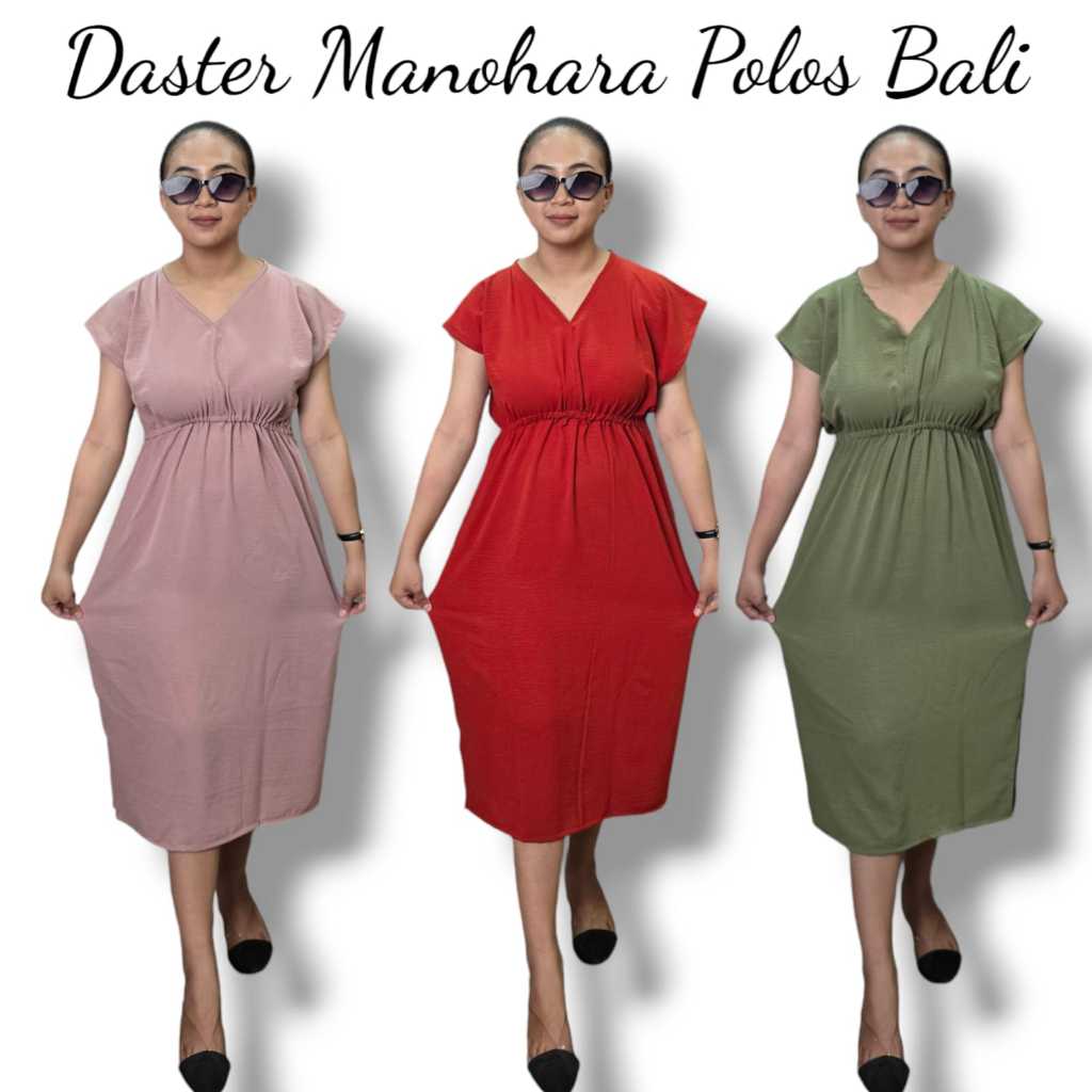 Paket Usaha 4Pcs Daster Dress Manohara Bali Polos Jumbo