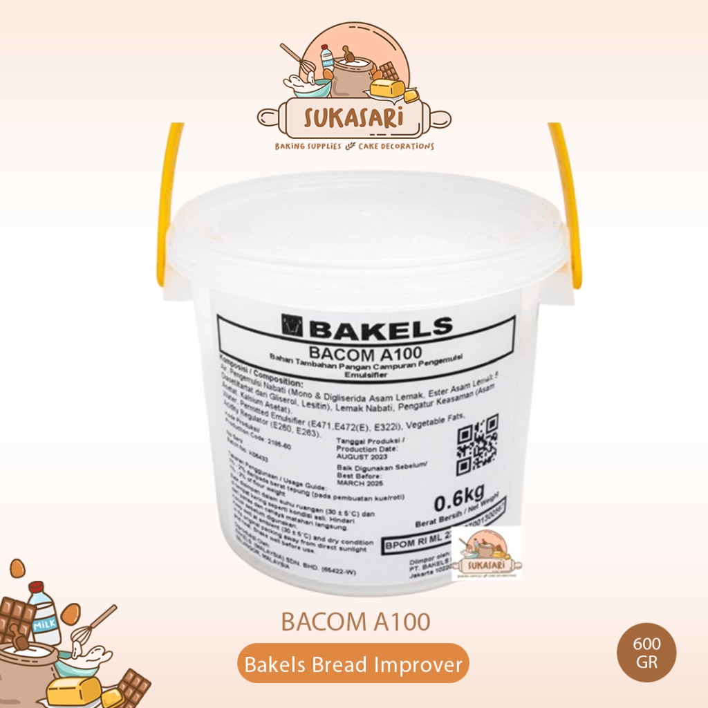 

Bakels Bread Improver BACOM A100 600gr Emulsifier Roti Pengempuk