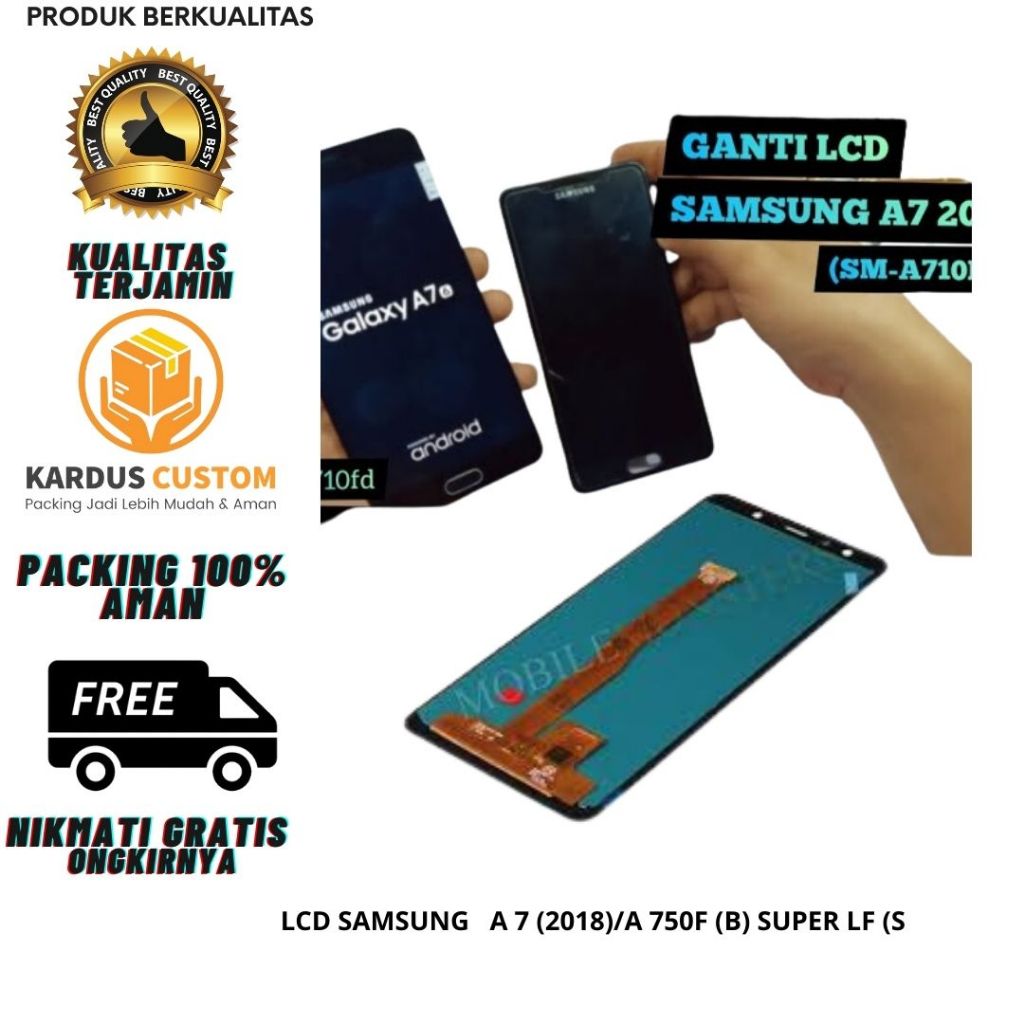 LCD SAMSUNG A 7 (2018)/A 750F (B) SUPER LF (S/N)