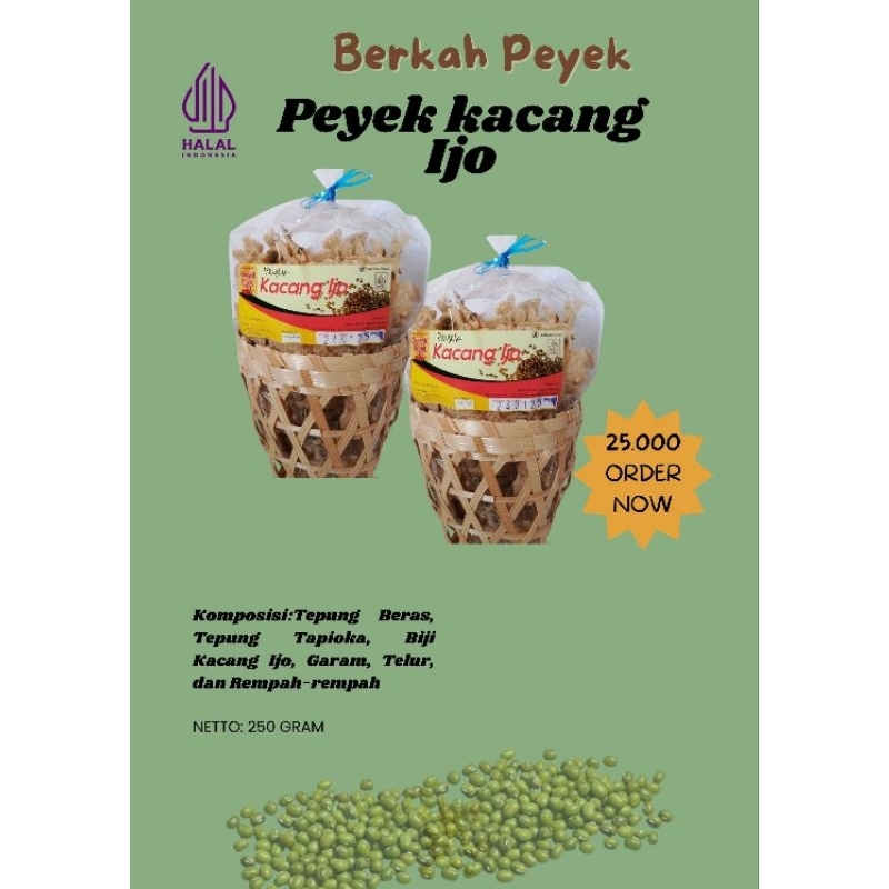 

Peyek Kacang Ijo Kemasan Keranjang Kecil Berkah Peyek 250 Gram