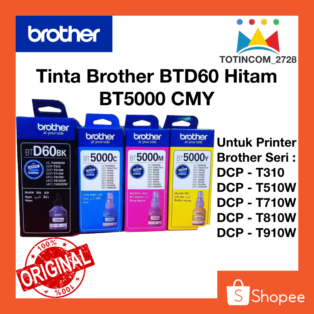 Tinta BROTHER BTD 60 Black Tinta Botol BT-D untuk Printer DCP-T310 DCP-T420W DCP-T500W DCP-T700W
