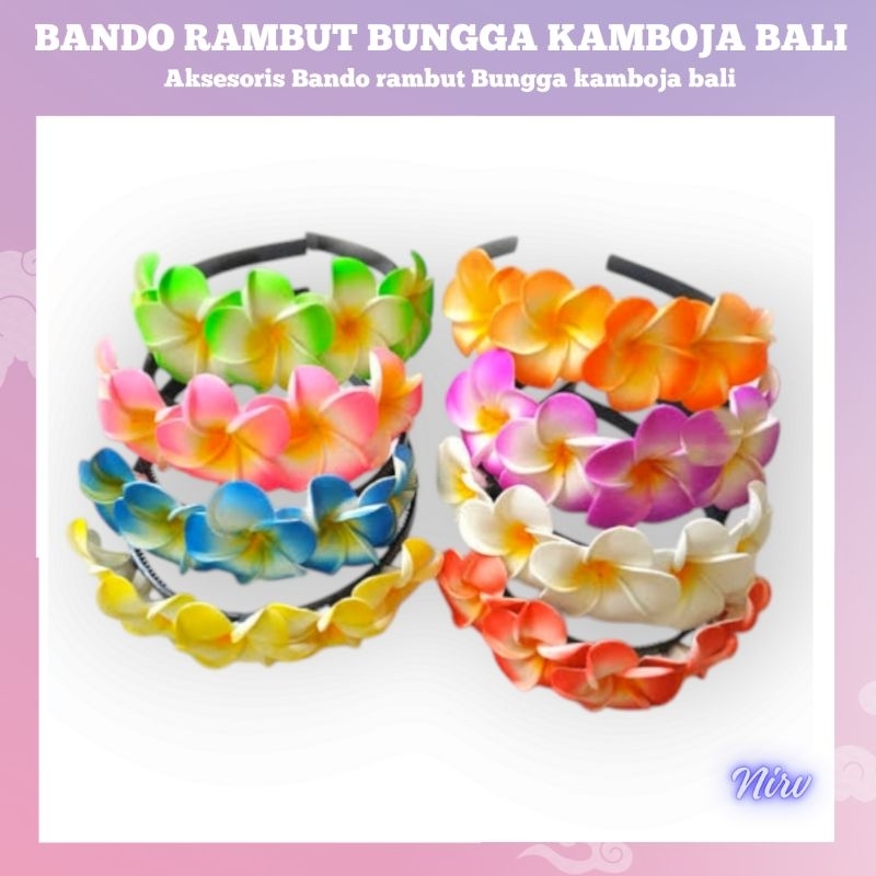 Bando rambut bungga kamboja khas bali/banfo bungga kamboja bali/bungga bali/bandana bali/bando kambo