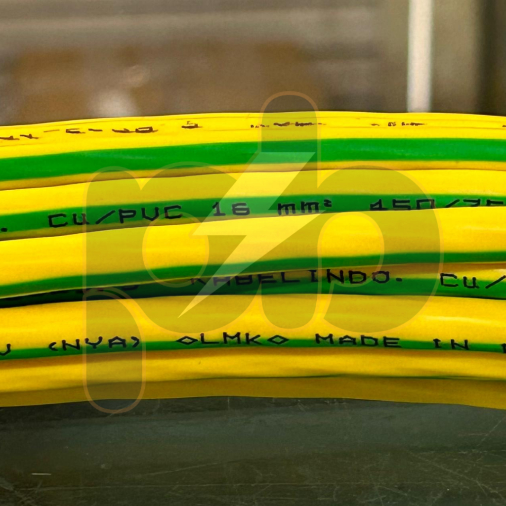 Kabel Grounding 16 mm Kabelindo / Kabel Grounding NYA 16mm Merk Kabelindo / Kabel NYA Kuning Hijau