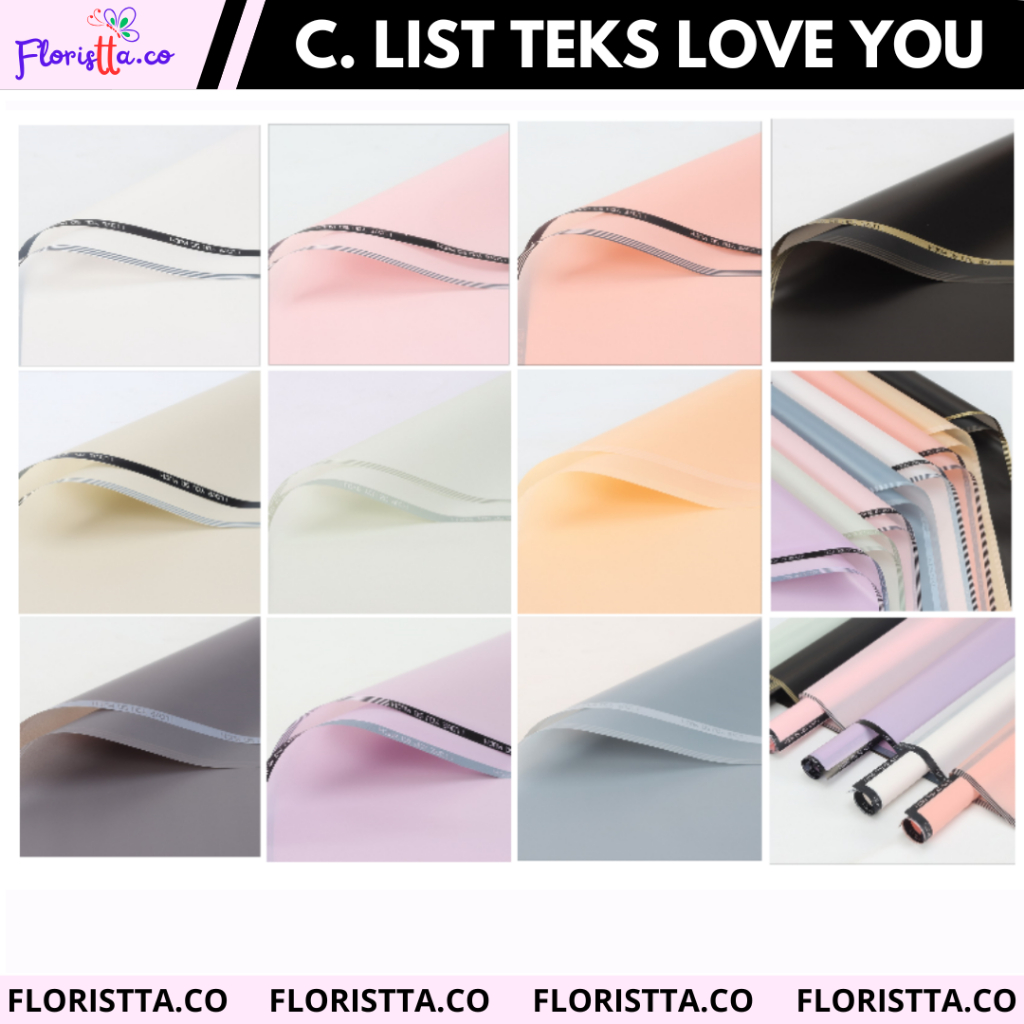 

(Lembaran) Kertas Cellophane Line color List Teks i Love You