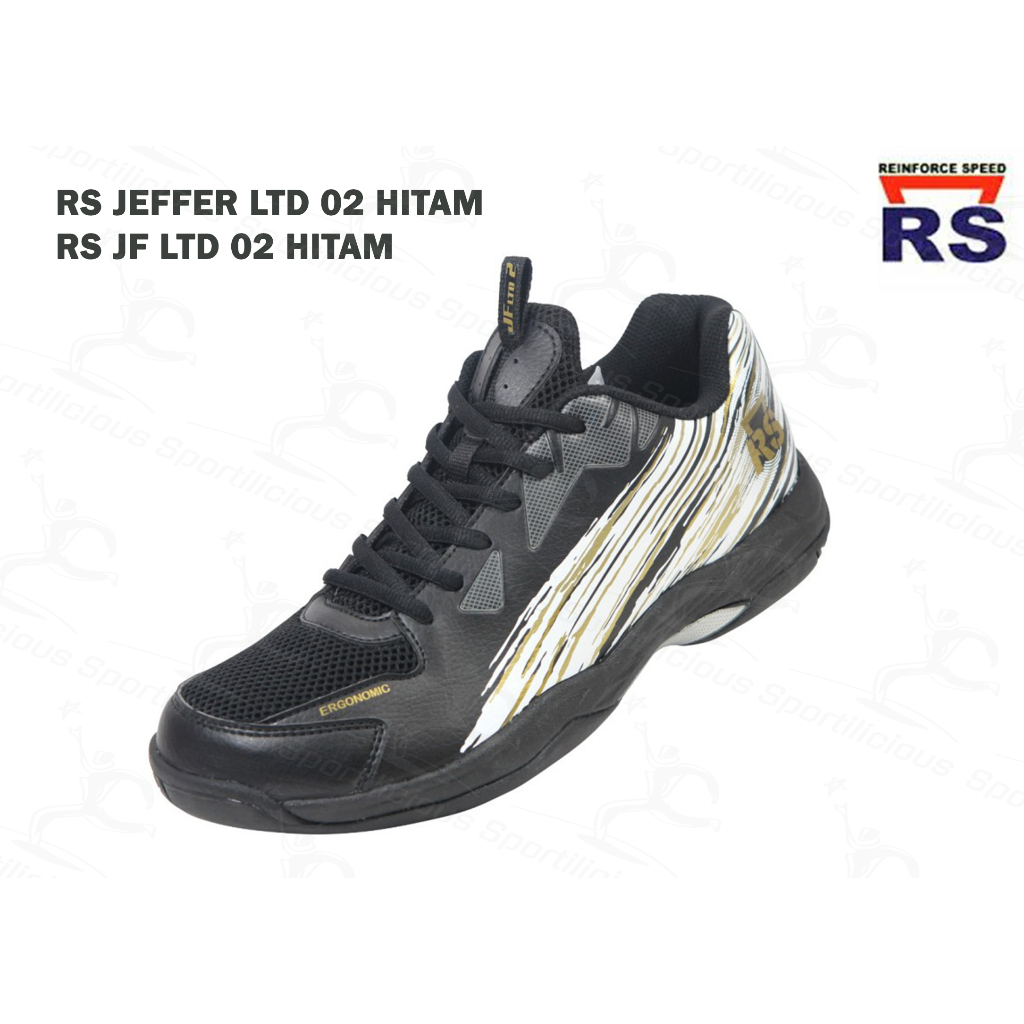 Sepatu Bulutangkis RS Jeffer Ltd 02 Hitam JF LTD 02 Hitam Original