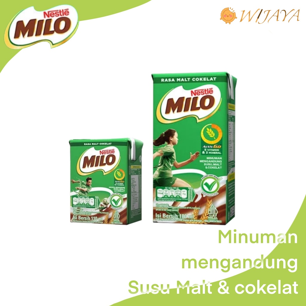 

MILO ACTIV-GO Susu coklat olahan suhu sangat tinggi 180ml dan 110ml