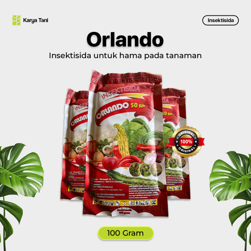 ORLANDO 50SP METOMIL 50% 100 GRAM INSEKTISIDA PEMBASMI HAMA