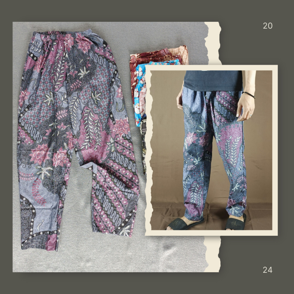 Celana Panjang Kolor Pria & wanita motif dan polos bahan rayon adem